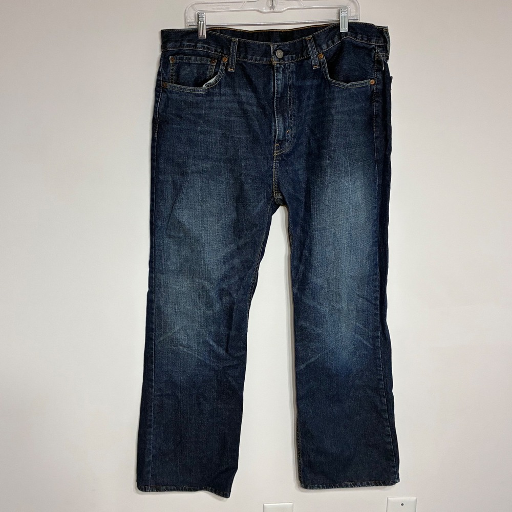 Levis 527 Slim Bootcut Jeans Mens 38x32 Dark Wash Denim Pants